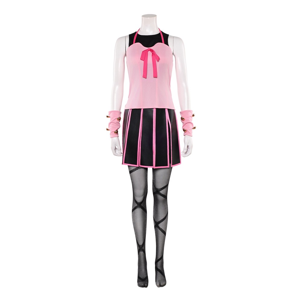 Lucy Steel Women Pink Cosplay Costume Halloween Carnival Outfit