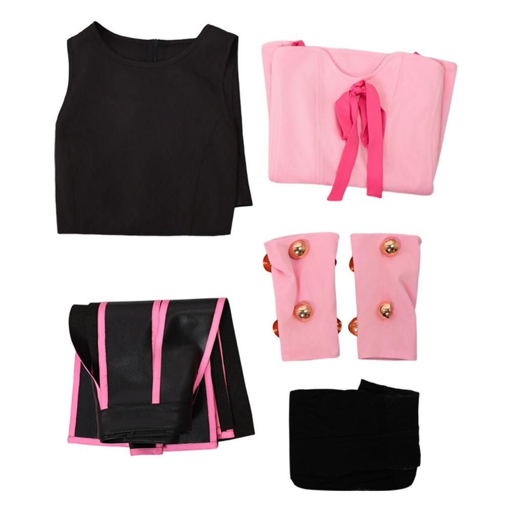 Lucy Steel Women Pink Cosplay Costume Halloween Carnival Outfit