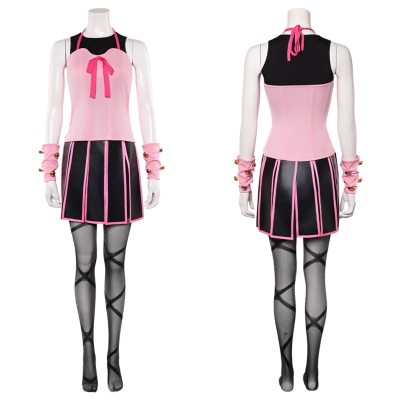 Lucy Steel Women Pink Cosplay Costume Halloween Carnival Outfit