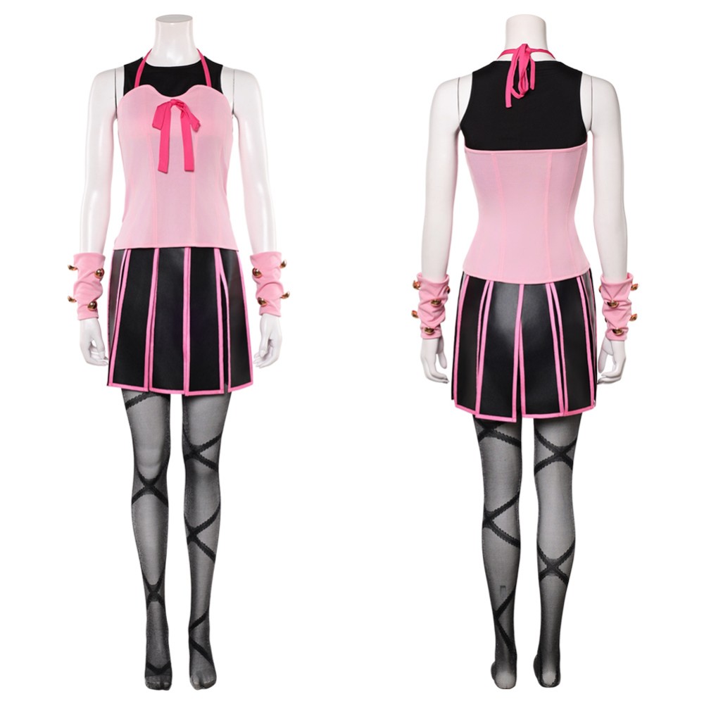 Lucy Steel Women Pink Cosplay Costume Halloween Carnival Outfit