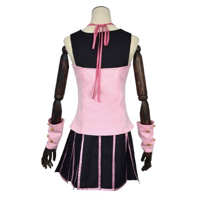 Lucy Steel Women Pink Dress Cosplay Costume Halloween Carnival
