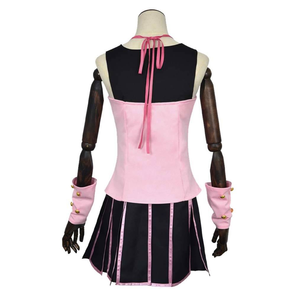 Lucy Steel Women Pink Dress Cosplay Costume Halloween Carnival