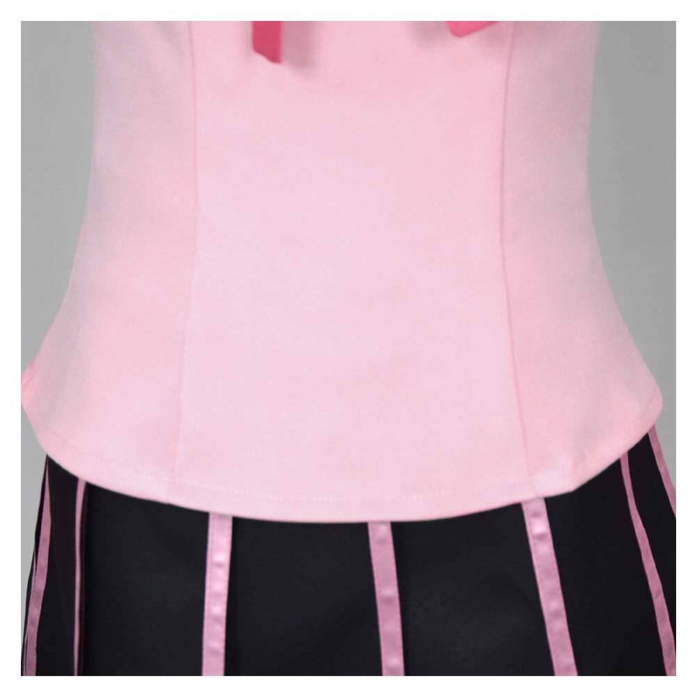 Lucy Steel Women Pink Dress Cosplay Costume Halloween Carnival