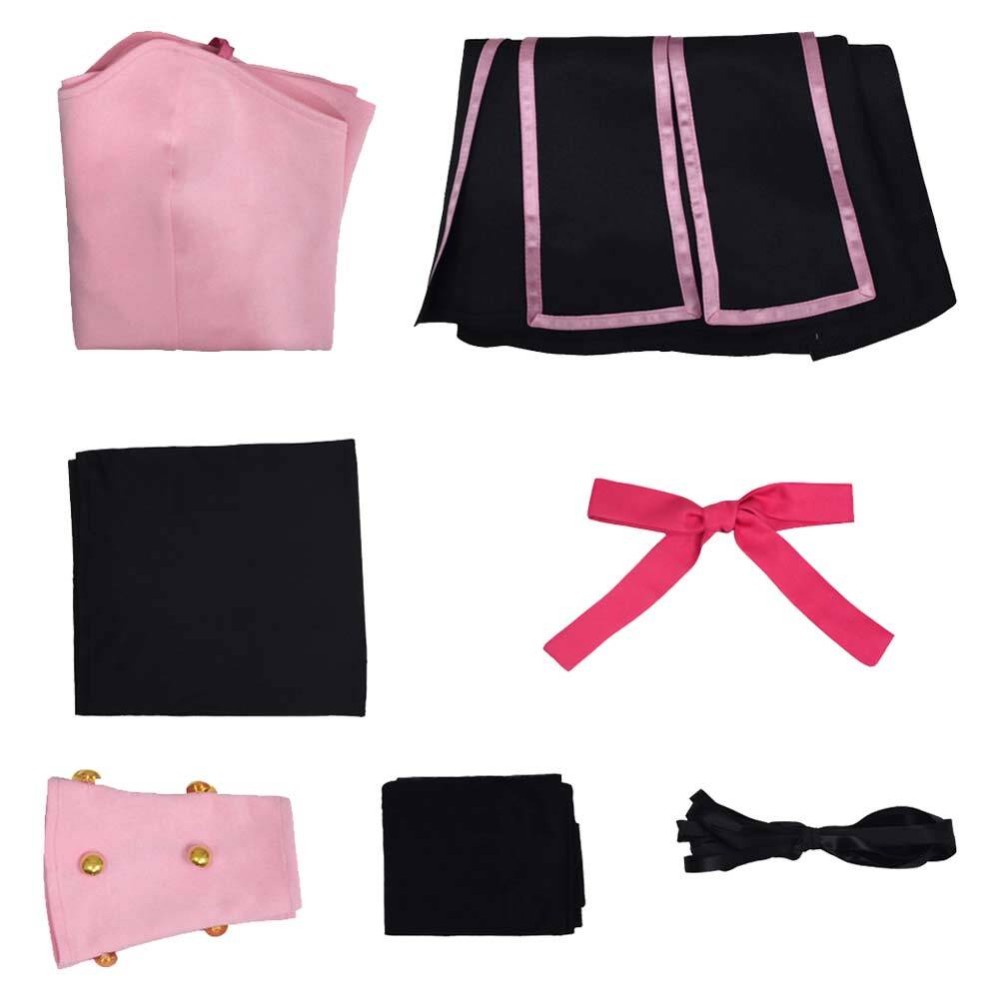 Lucy Steel Women Pink Dress Cosplay Costume Halloween Carnival