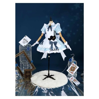 LoveLive Muse Blue Lolita Dress Party Cosplay Costume Halloween Carnival