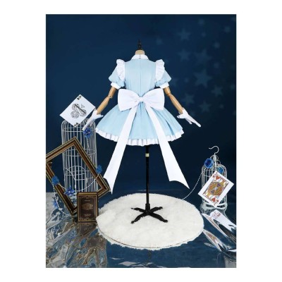 LoveLive Muse Blue Lolita Dress Party Cosplay Costume Halloween Carnival