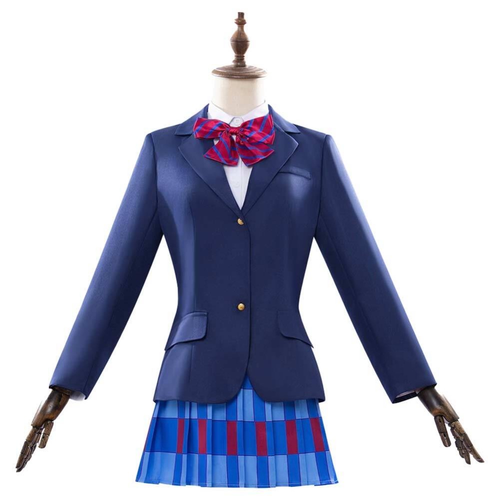 Costume de cosplay de l'uniforme scolaire bleu de Minami Kotori de LoveLive pour femmes, tenue de carnaval d'Halloween
