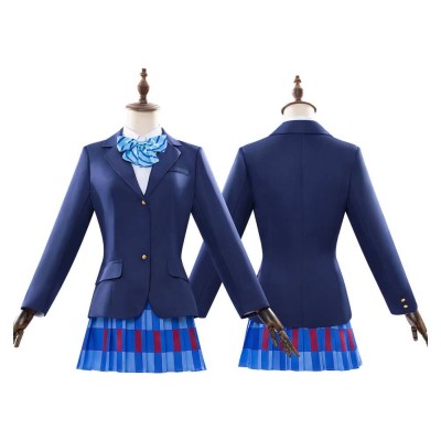 Costume de cosplay de l'uniforme scolaire bleu de Minami Kotori de LoveLive pour femmes, tenue de carnaval d'Halloween