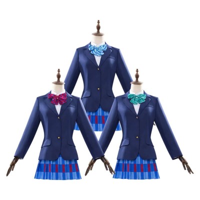 Costume de cosplay de l'uniforme scolaire bleu de Minami Kotori de LoveLive pour femmes, tenue de carnaval d'Halloween