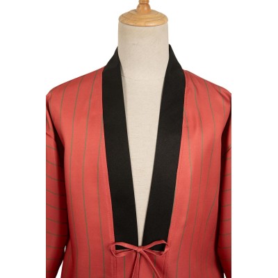 Look Back 2024 Kyoumoto Red Striped Coat Suit Cosplay Costume Halloween Carnival Outfit