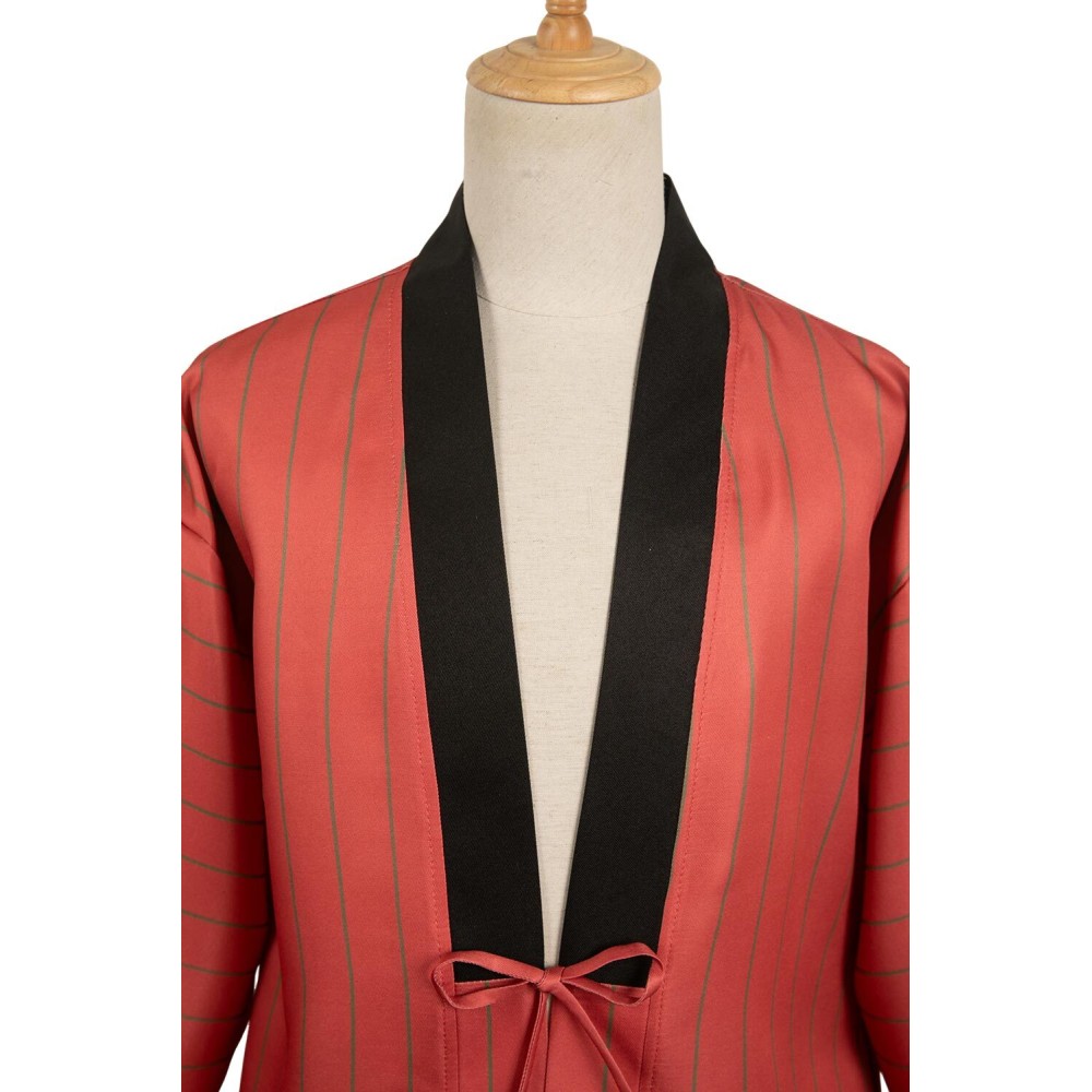 Look Back 2024 Kyoumoto Red Striped Coat Suit Cosplay Costume Halloween Carnival Outfit