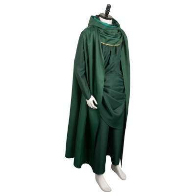 Loki Green Cloak Set Suit Cosplay Costume Halloween Carnival Outfit
