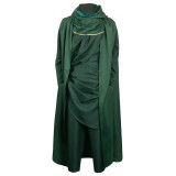 Loki Green Cloak Set Suit Cosplay Costume Halloween Carnival Outfit
