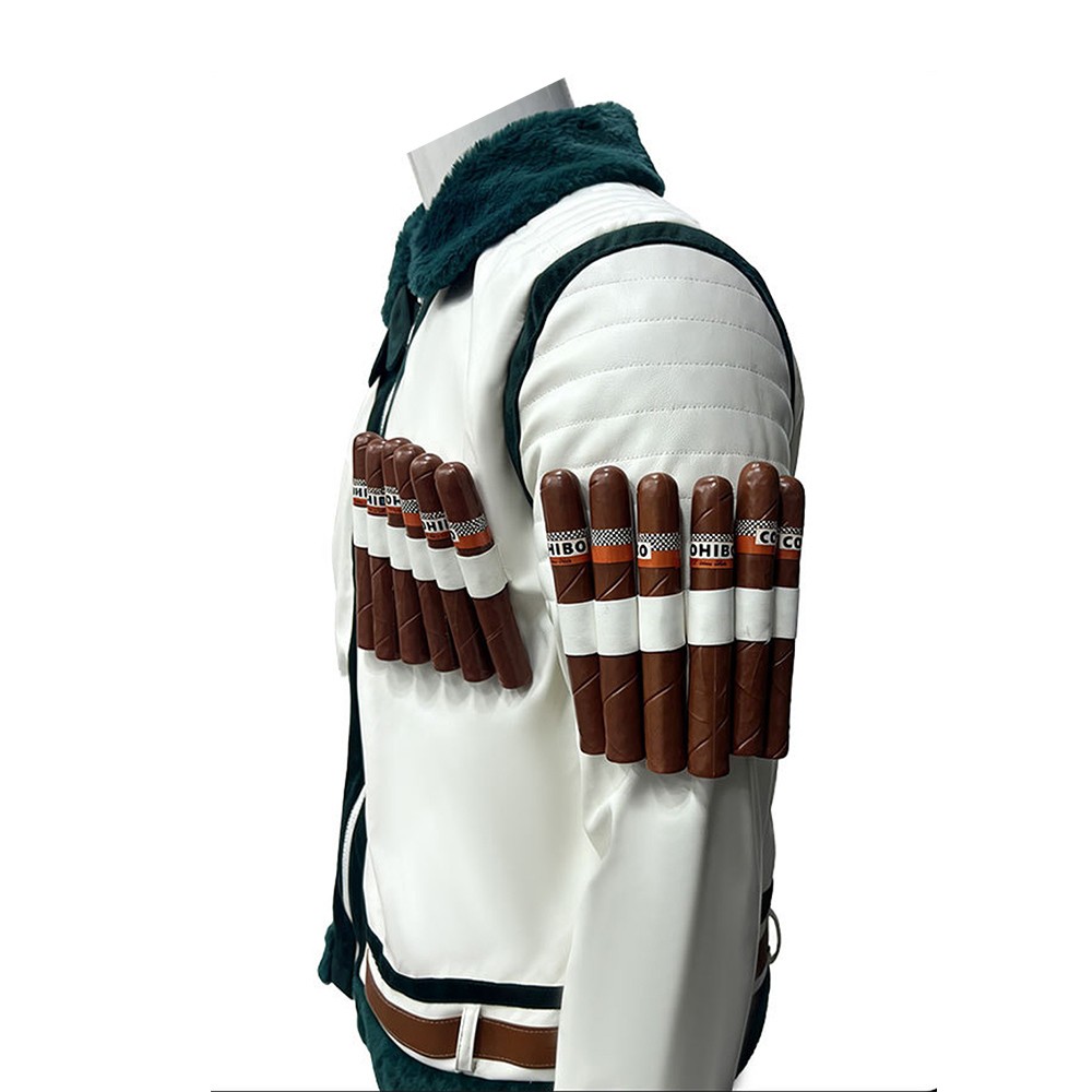 Costume de cosplay de fumeur en direct avec manteau blanc pour Halloween et carnaval