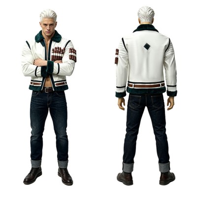 Costume de cosplay de fumeur en direct avec manteau blanc pour Halloween et carnaval