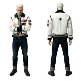 Costume de cosplay de fumeur en direct avec manteau blanc pour Halloween et carnaval