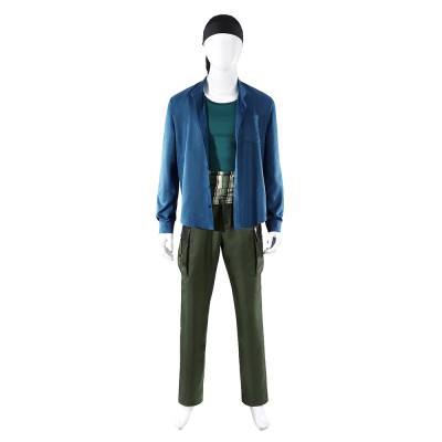 Live-Action Roronoa Zoro Blue Cosplay Costume Halloween Carnival Outfit