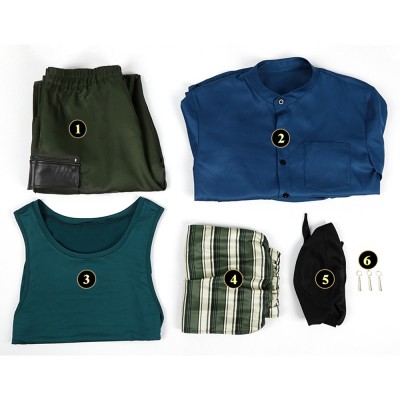 Live-Action Roronoa Zoro Blue Cosplay Costume Halloween Carnival Outfit