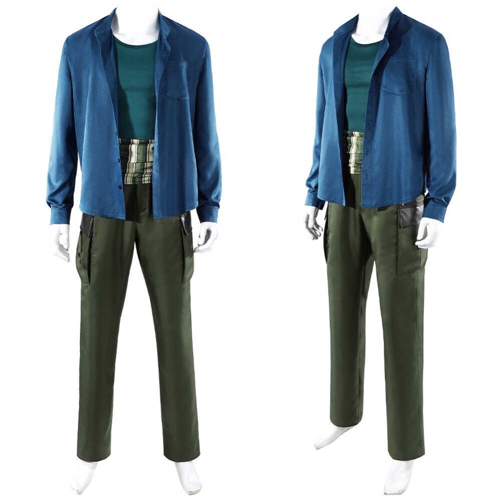 Live-Action Roronoa Zoro Blue Cosplay Costume Halloween Carnival Outfit