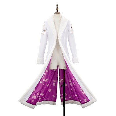 Manteau trench blanc femme Niko Robin en live-action costume de cosplay tenue de carnaval Halloween