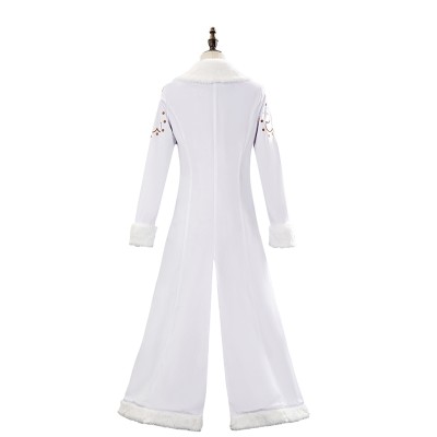 Manteau trench blanc femme Niko Robin en live-action costume de cosplay tenue de carnaval Halloween