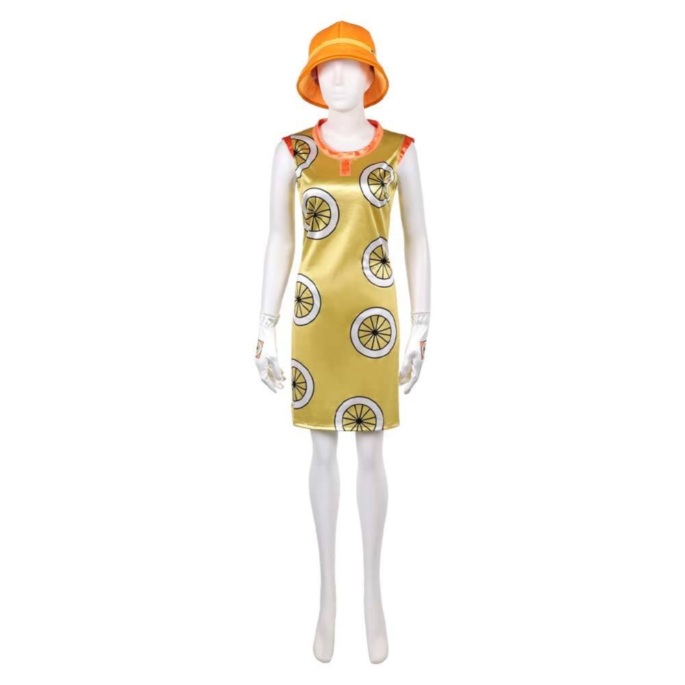 Live-Action Miss Valentine Women Yellow Dress Cosplay Costume Halloween Carnival Outfit