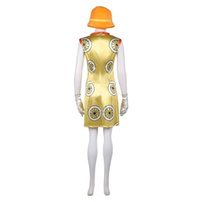 Live-Action Miss Valentine Women Yellow Dress Cosplay Costume Halloween Carnival Outfit