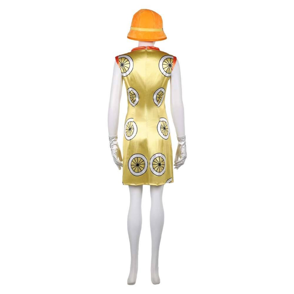 Live-Action Miss Valentine Women Yellow Dress Cosplay Costume Halloween Carnival Outfit