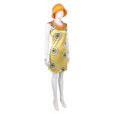 Live-Action Miss Valentine Women Yellow Dress Cosplay Costume Halloween Carnival Outfit