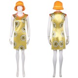 Live-Action Miss Valentine Women Yellow Dress Cosplay Costume Halloween Carnival Outfit