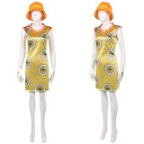 Live-Action Miss Valentine Women Yellow Dress Cosplay Costume Halloween Carnival Outfit