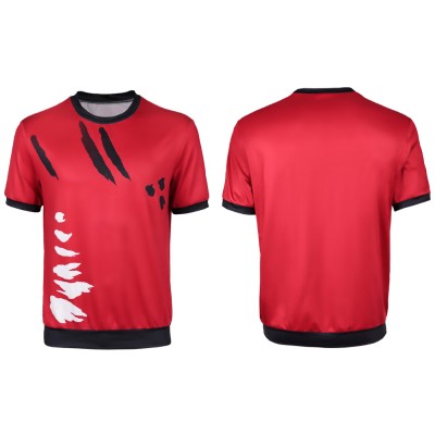 Live-Action Luffy Red T-shirt Cosplay Costume Halloween Carnival Outfit
