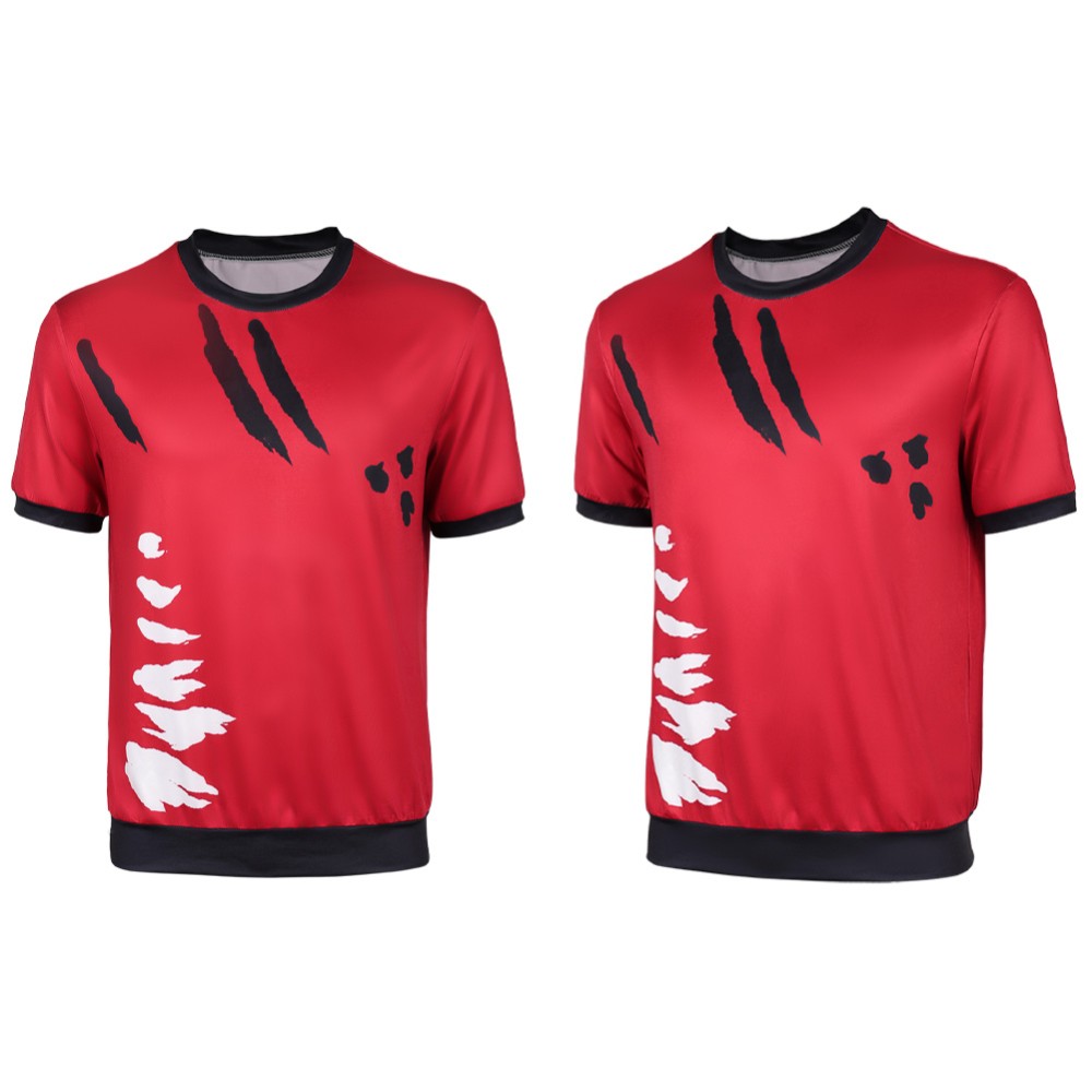 Live-Action Luffy Red T-shirt Cosplay Costume Halloween Carnival Outfit