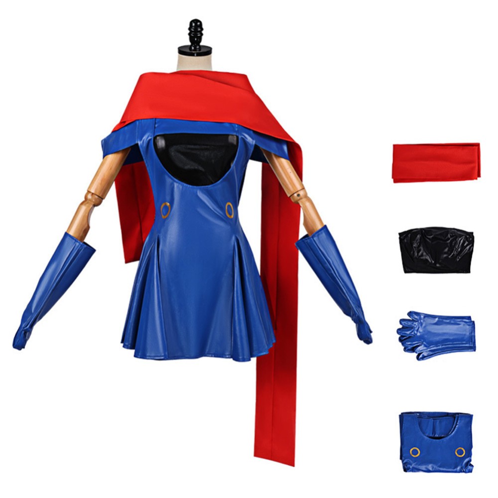 Lisa Women Blue Cosplay Costume Halloween Carnival Outfit