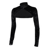 Lisa Frankenstein 2024 Misty Velvet Short Shawl Suit Cosplay Costume Halloween Carnival Outfit