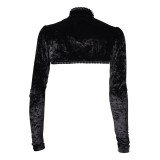 Lisa Frankenstein 2024 Misty Velvet Short Shawl Suit Cosplay Costume Halloween Carnival Outfit