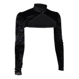 Lisa Frankenstein 2024 Misty Velvet Short Shawl Suit Cosplay Costume Halloween Carnival Outfit