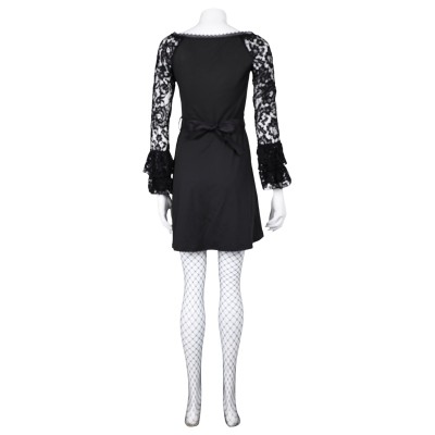 Lisa Frankenstein 2024 Misty Long Sleeve A Line Short Lace Dress Suit Cosplay Costume Halloween Carnival Outfit