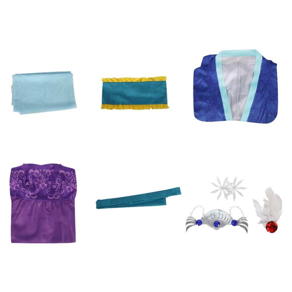 Lihua Blue Dress Cosplay Costume Halloween Carnival Outfit