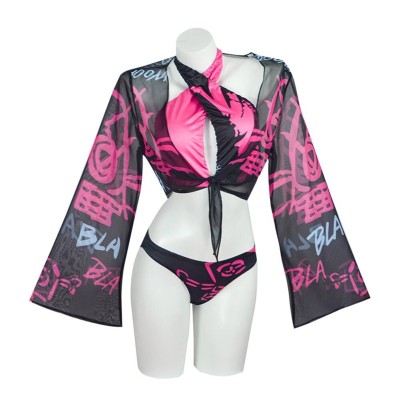 League of Legends Jinx Swimsuit Cosplay Costume Halloween Carnival Outfit