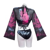 League of Legends Jinx Swimsuit Cosplay Costume Halloween Carnival Outfit