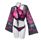 League of Legends Jinx Swimsuit Cosplay Costume Halloween Carnival Outfit