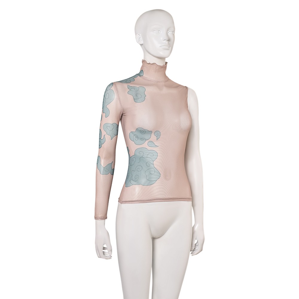 League of Legends Jinx Blue Tatto Printed Top Cosplay Costume Halloween Carnival Outfit