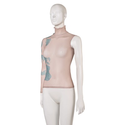 League of Legends Jinx Blue Tatto Printed Top Cosplay Costume Halloween Carnival Outfit