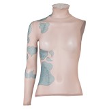 League of Legends Jinx Blue Tatto Printed Top Cosplay Costume Halloween Carnival Outfit