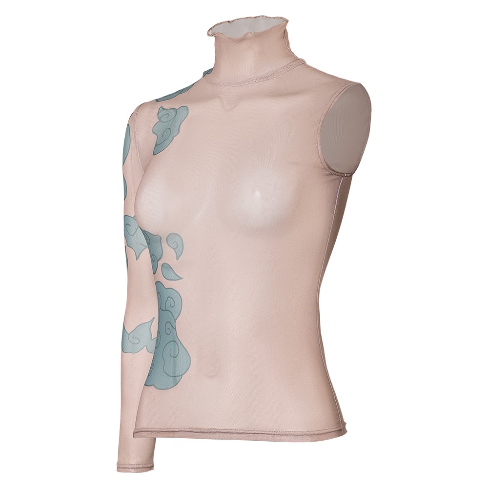 League of Legends Jinx Blue Tatto Printed Top Cosplay Costume Halloween Carnival Outfit