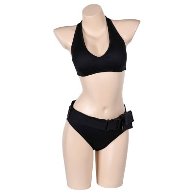 Lara Croft Tomb Raider: The Cradle of Life Lara Croft Black Bikini Set Swimsuit Suit Cosplay Costume Halloween Carnival Outfit