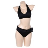 Lara Croft Tomb Raider: The Cradle of Life Lara Croft Black Bikini Set Swimsuit Suit Cosplay Costume Halloween Carnival Outfit