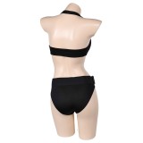 Lara Croft Tomb Raider: The Cradle of Life Lara Croft Black Bikini Set Swimsuit Suit Cosplay Costume Halloween Carnival Outfit