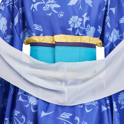 Lady Lihua Blue Printed Hanfu Party Cosplay Costume Halloween Carnival Outfit